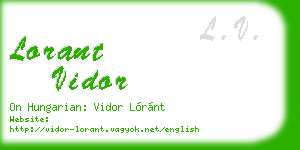 lorant vidor business card